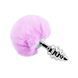 Металева анальна пробка Кролячий хвостик Alive Fluffly Twist Plug L Purple
