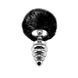 Металева анальна пробка Кролячий хвостик Alive Fluffly Twist Plug L Black