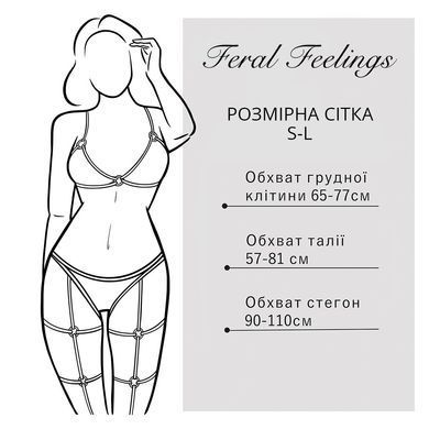 Гартери Feral Feelings - Belt Briefs, трусики, натуральна шкіра, колір білий SO3447 фото