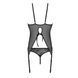 Корсет із пажами, трусики з ажурним декором та відкритим кроком Ursula Corset black XXL/XXXL &mdash; Passi SO5837 фото 5
