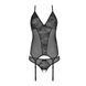 Корсет із пажами, трусики з ажурним декором та відкритим кроком Ursula Corset black XXL/XXXL &mdash; Passi SO5837 фото 4