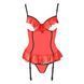 Корсет з відкритими грудьми CHERRY CORSET red S/M - Passion Exclusive, трусики, пажі, стрепи, оборки PS25505 фото 4
