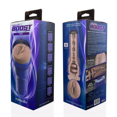 Мастурбатор-вагіна Fleshlight Boost Bang Light Medium Flesh, плаваючі кільця Turbo Tech SO8155 фото
