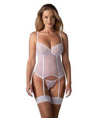 Корсет Obsessive Alissium corset & thong, XS/S, гнучкі кісточки, відкрита спина, стрінги в комплекті SX0600 фото