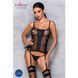Сітчастий корсет з екошкіри, з люверсами та знімними пажами Malwia Corset black L/XL &mdash; Passion, стрі SO5765 фото 3